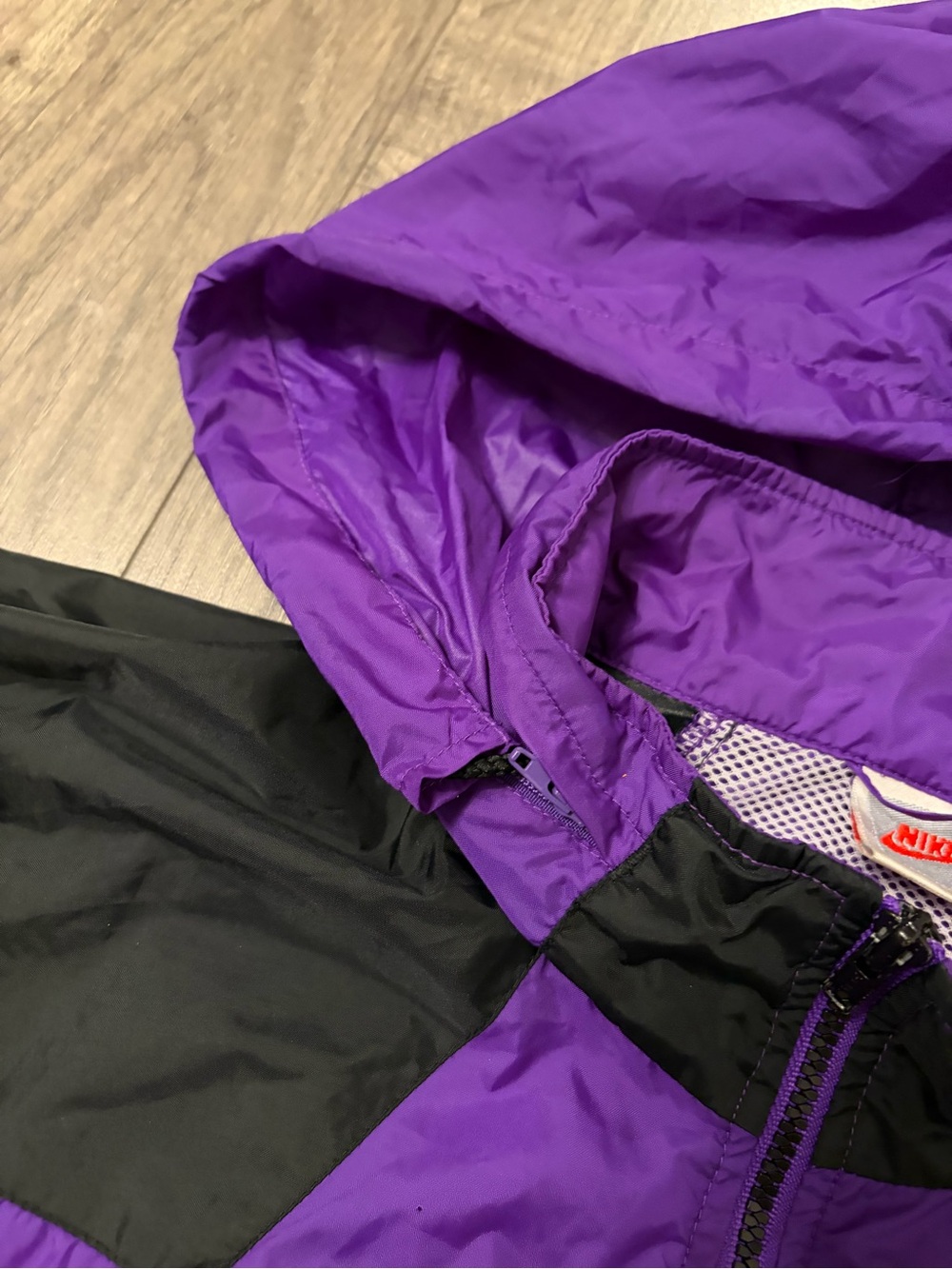 Vintage 90s Nike Purple Black Windbreaker Jacket image 4